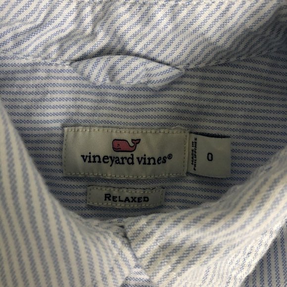 Vineyard Vines Oxford Striped Button Down Size 0 Classic Preppy‎ Work Casual K38 - Picture 5 of 5